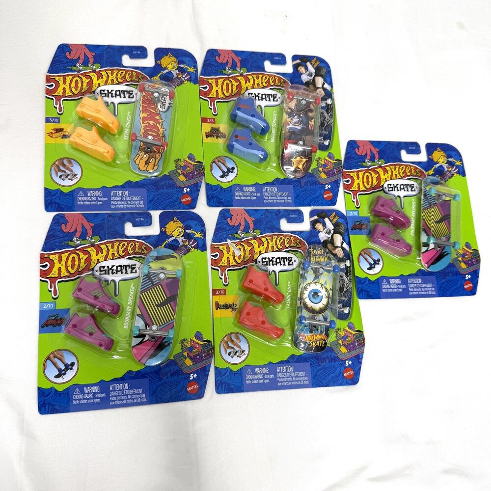 Hot Wheels Skate Fingerboards Lot of 5 Tony Hawk Shoes HW Artist Freestyle Set